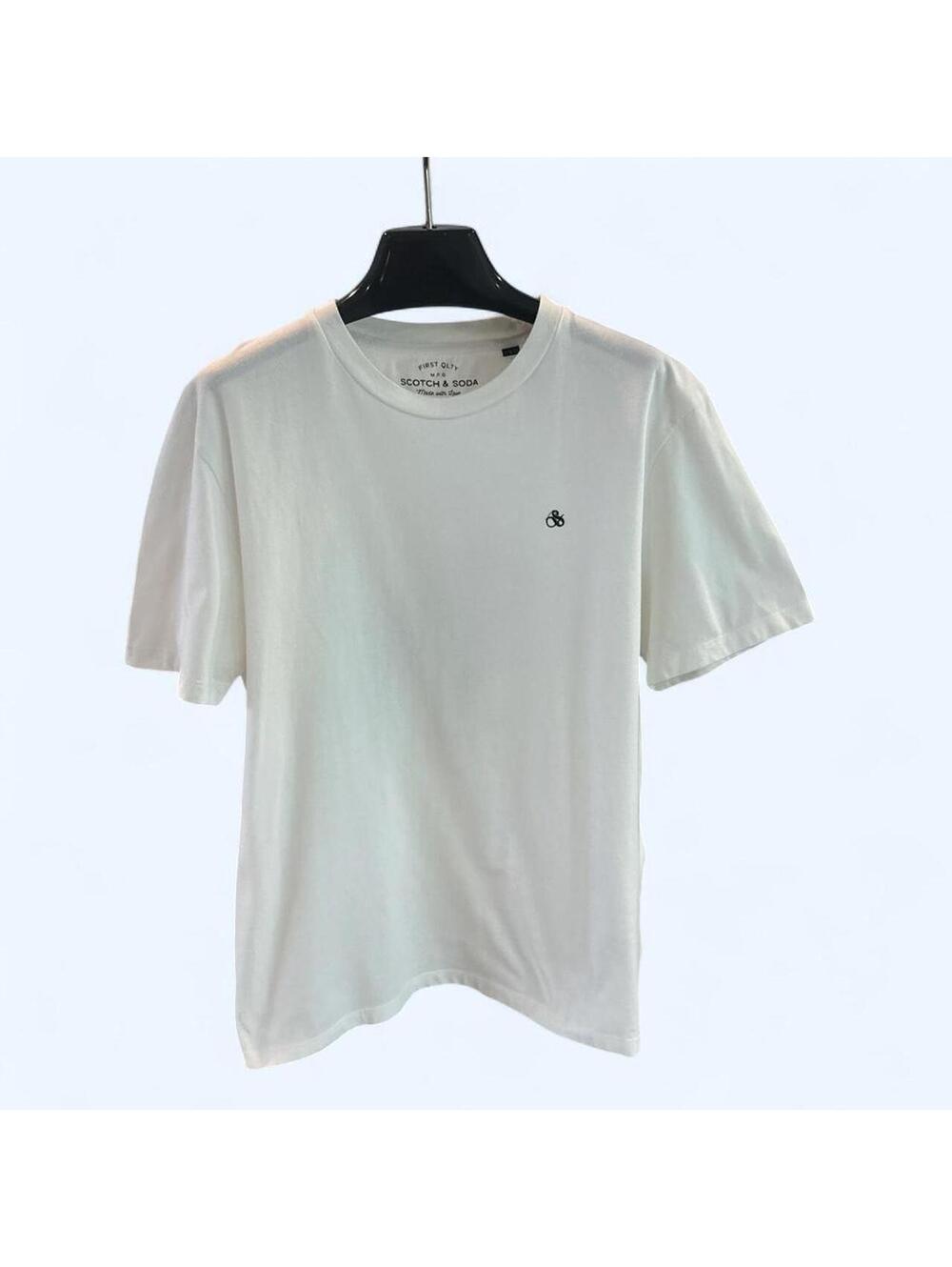 Scotch & Soda White Graphic T-Shirt Large